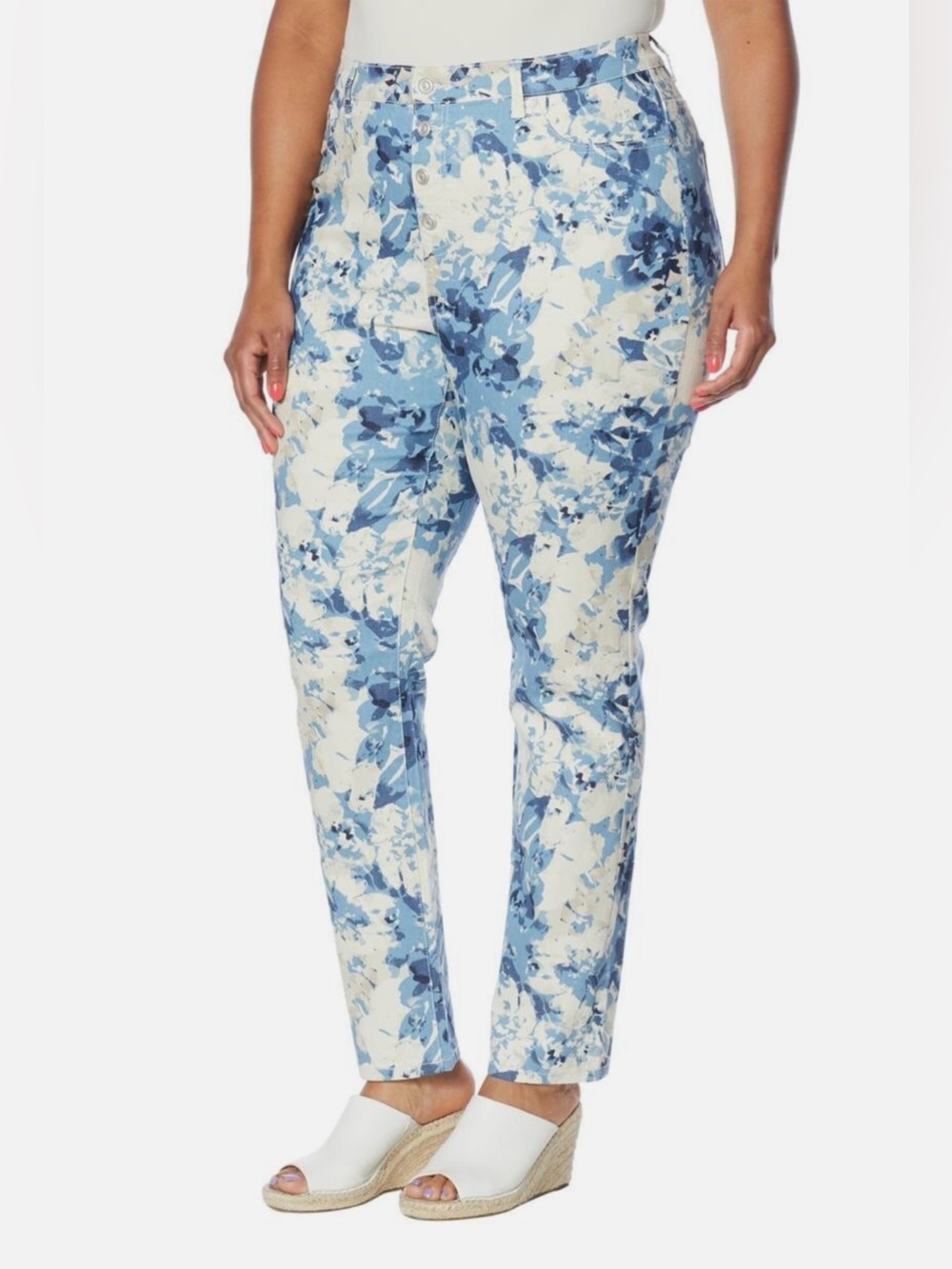 🌸 DG2 Diane Gilman Floral Stretch Jeans PXXS NWT